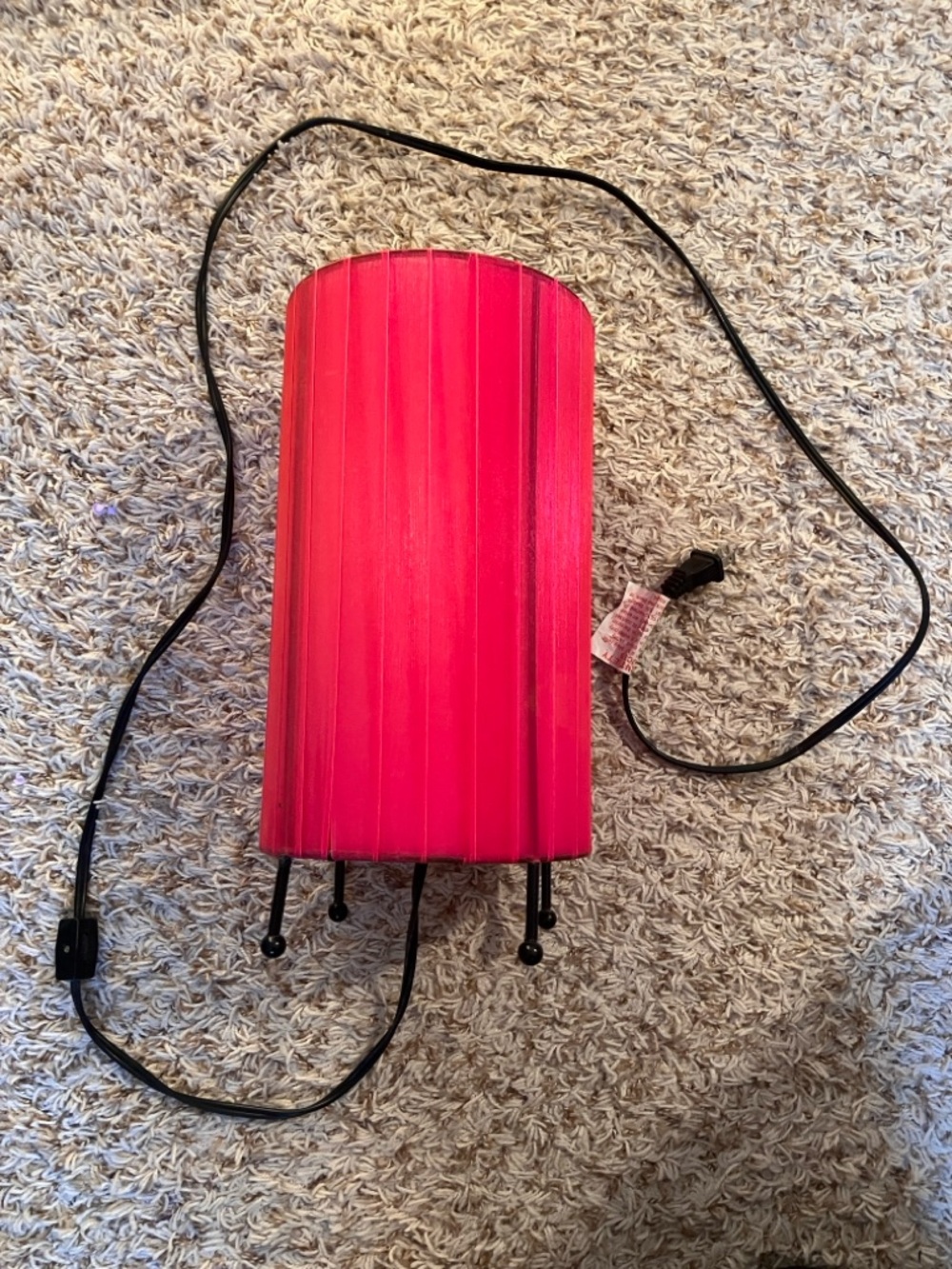 Chic Hot Pink Table Lamp with Ribbed Shade